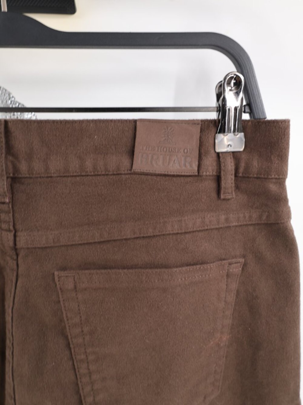 House of Bruar Pants Women 12 L30 moleskin Straight Leg 5 Pocket High Rise Brown - Picture 4 of 12